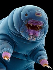 Microscopic Tardigrade Close-Up: Vibrant Blue Water Bear Unveils Nature's Wonders in Extreme Detail