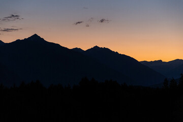 sunset in the mountains