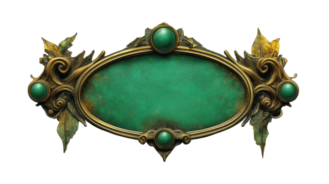 Empty Green Metal Retro Name Plate Isolated on White and Png Transparent Background - Powered by Adobe