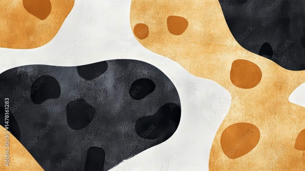 Poster watercolor seamless pattern of leopard skin design with a wild cat skin backdrop featuring a hand-dr