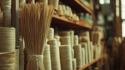 Environmentally friendly wooden firelighters have firestarter rolls accompanying them in the background