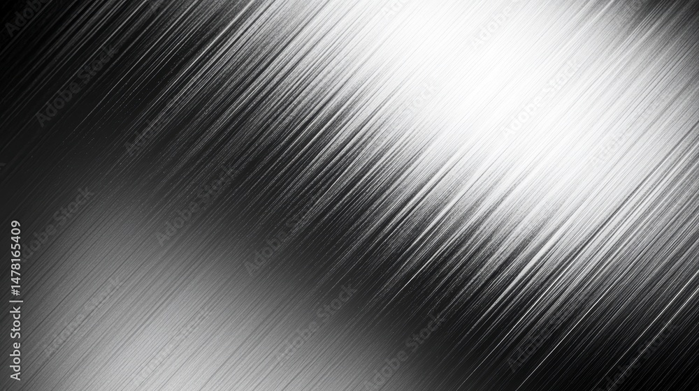 Poster Abstract grayscale background with diagonal lines, metallic texture.