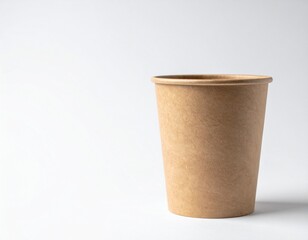 Reusable water bottles, kraft paper cups, and eco shopping bags isolated on white