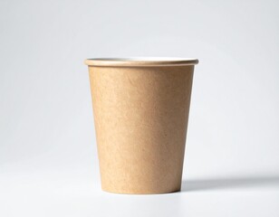 Reusable water bottles, kraft paper cups, and eco shopping bags isolated on white