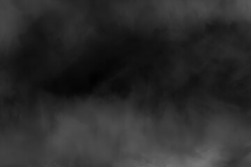 Smoke fog white clouds on black background