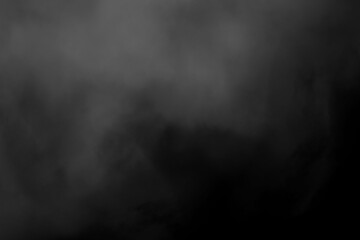 Smoke fog white clouds on black background