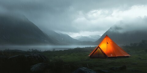 Obraz premium tent in the mountains