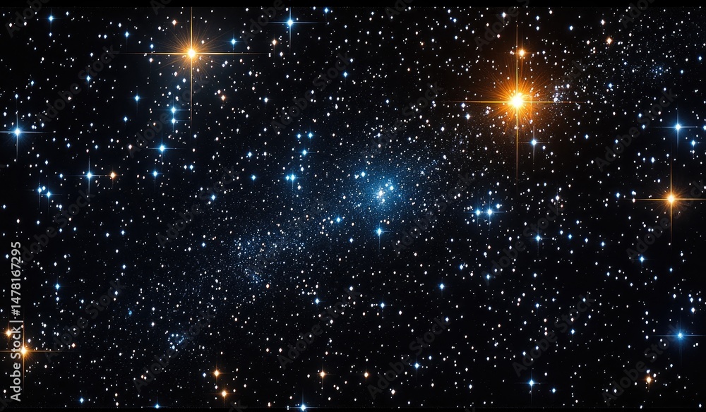 Poster celestial expanse displaying myriad stars and nebulae.
