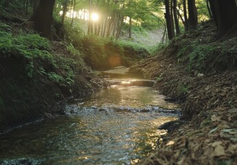 Obraz premium stream in the woods