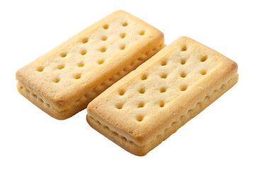 Delicious cream filled biscuits on a White background ready for snack time or promotion.