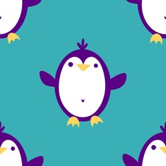 Christmas animals seamless penguin pattern for wrapping paper and fabrics