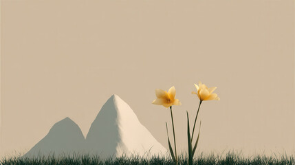 snowy mountain peaks with unusual shapes illuminated by bright sunlight rocky slopes casting shadows