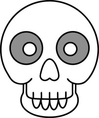 Cute Cartoon Skull: A charming and friendly cartoon skull with large, expressive eyes. Perfect for Halloween or whimsical designs.