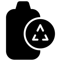 battery recycling solid icon