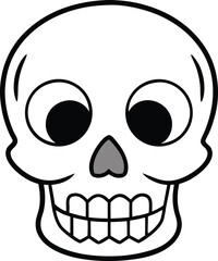Cartoon Skull Illustration: A simplistic, friendly, and cartoonish skull illustration. Suitable for diverse applications, this vector graphic provides an accessible and engaging design.