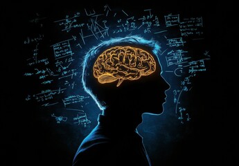 human head with light bulb