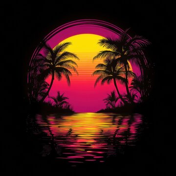 palm trees at sunset