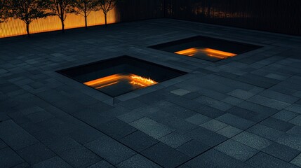 Sleek Modern Fire Pit Design with Concrete Seating for Warm Evenings