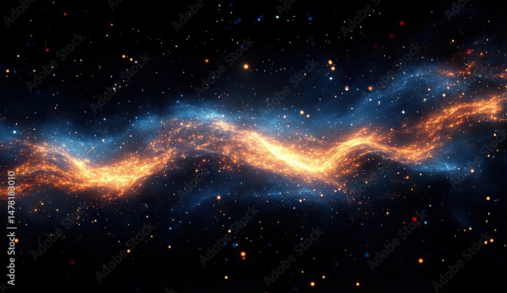 Poster cosmic energy streams through the interstellar void.