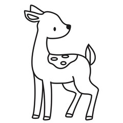 Cute baby fawn vector cartoon illustration