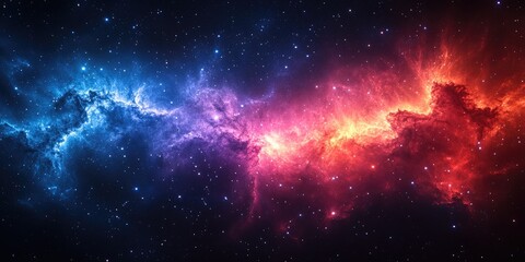 Naklejka premium Colorful nebulae and celestial bodies in deep space.