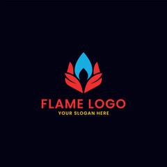 fire flame logo design vector