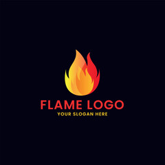 fire flame logo design vector