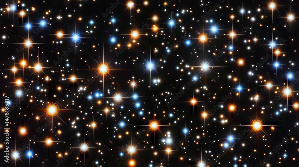 Poster a cosmic display of numerous stars in deep space.