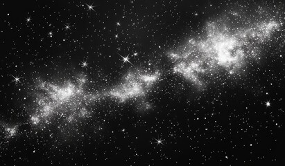 Naklejka premium Vast expanse of space, streaked with luminous nebulae.