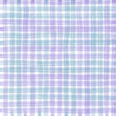 Blue Purple Plaid Gingham Check Hand Drawn Background Pattern Overlay