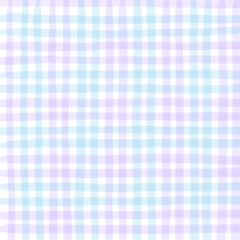 Blue Purple Plaid Gingham Check Hand Drawn Background Pattern Overlay