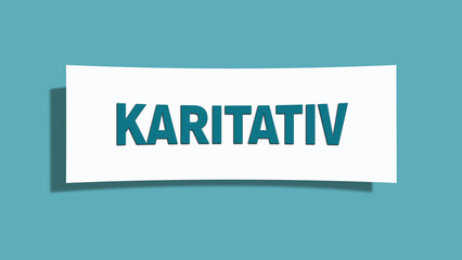Karitativ (Charitable) - A card isolated on light green background.