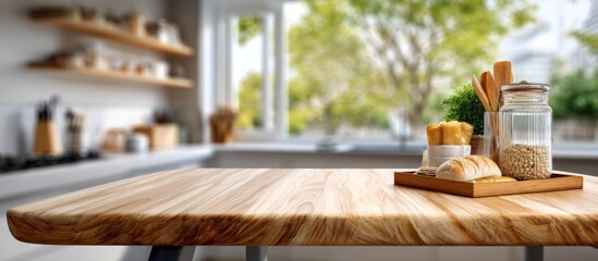 Rustic Kitchen Table Setting with Fresh Ingredients and Natural Light