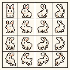 Pixel art rabbit animation