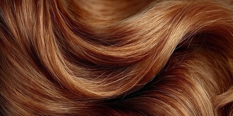 Naklejka premium Close-Up of Wavy Brown Hair Texture for Beauty and Hair Care Ads