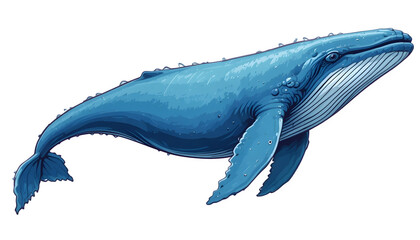 Majestic Humpback Whale illustration Ocean wildlife marine mammal aquatic animal sea creature nature artwork