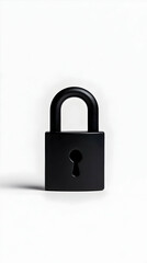 Naklejka premium A black padlock against a white background