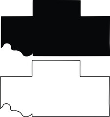 Fototapeta premium Map of Payne County Oklahoma USA Silhouette Flat And Outline Design