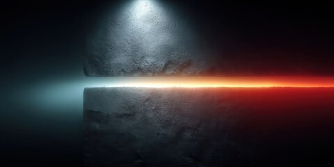 Obraz premium Futuristic Neon Wall Texture with Blue and Red Light Gradients for High-Tech Design