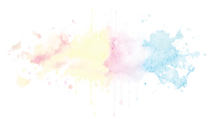 Art Abstract paint blots background. Alcohol ink blue colors. Horizontal long banner.
