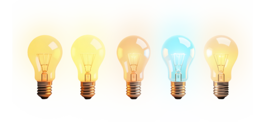 Energy bulb Isolated on Transparent Background. Generative Ai