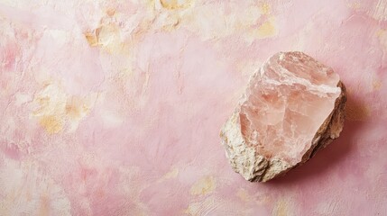 Beautiful pink rock on soft textured background
