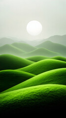 Obraz premium Gentle, rolling hills bathed in soft light