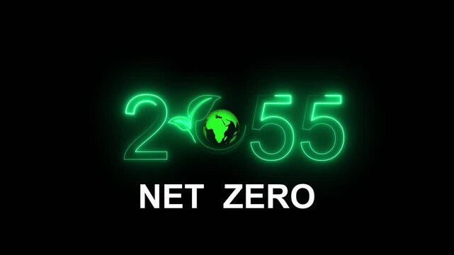 Net zero emissions by 2055 to change climate and net zero greenhouse gas emissions target. Sustainable development and green business concept Climate neutral long term strategy 2055 with net zero