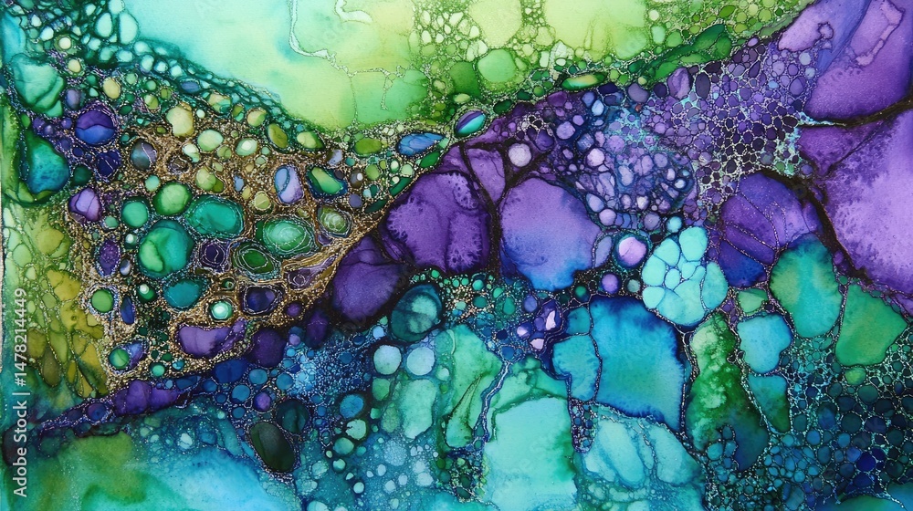 Poster a vibrant abstract design of swirling colors and textured patterns.