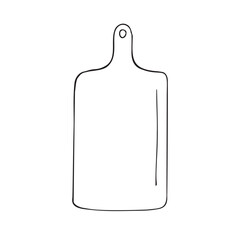 Vector hand drawn sketch doodle outline cutting board isolated on white background
