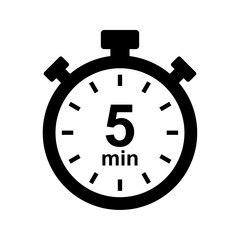 Stopwatch icon. 5 min timer