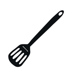 Vector hand drawn spatula silhouette isolated on white background