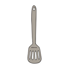 Vector hand drawn sketch doodle colored spatula isolated on white background