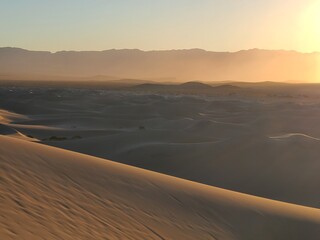 Winter morning on the Sand Dunes in the desert at Death Valley, California